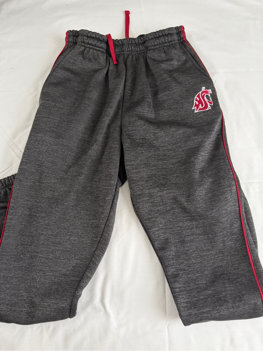 WSU Grey Athletic Sweatpants with Crimson Trim